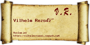Vilhelm Rezső névjegykártya